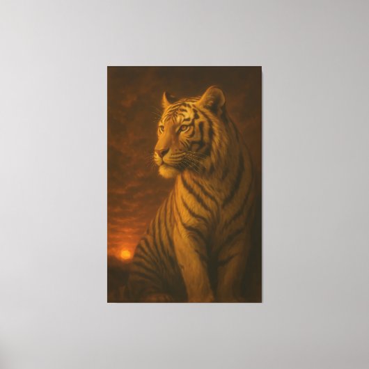 White Tiger Fantasy Art – Mystic Jungle Light Canvas Afdruk (Voorkant)