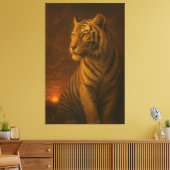 White Tiger Fantasy Art – Mystic Jungle Light Canvas Afdruk (Insitu (Woonkamer))