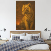 White Tiger Fantasy Art – Mystic Jungle Light Canvas Afdruk (Insitu (Slaapkamer))