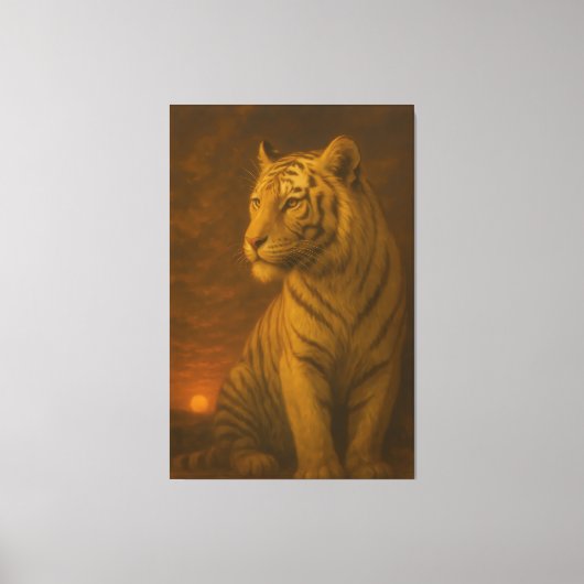White Tiger Fantasy Art – Mystic Jungle Light Canvas Afdruk (Voorkant)