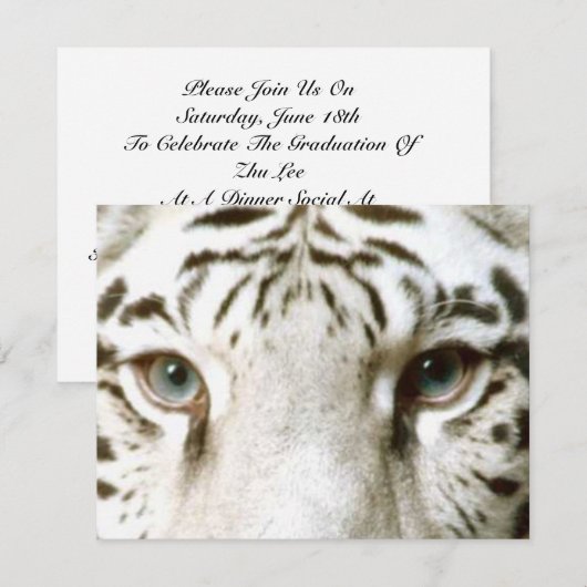 White Tiger Feng Shui Invitation ~ EZ2 Customize Kaart (Voorkant / Achterkant)
