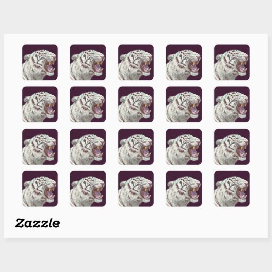 White Tiger Fierce Pose – Sticker (Vel)