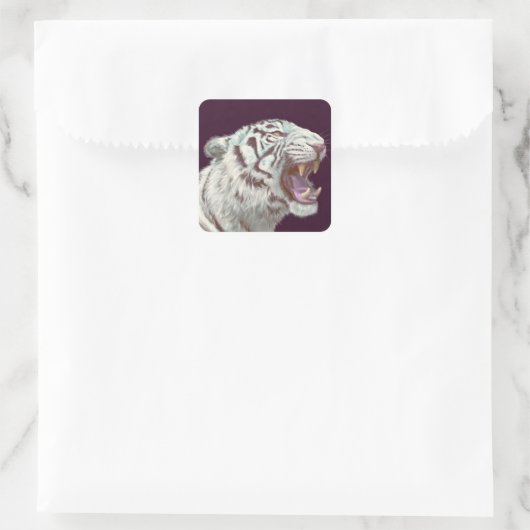 White Tiger Fierce Pose – Sticker (Tas)