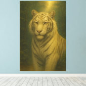 White Tiger Fine Art – Majestic Portrait Canvas Afdruk (Insitu (Houten vloer))