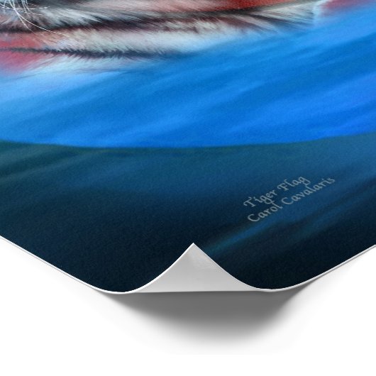 White Tiger Flag Art Poster/Print Poster (Hoek)