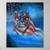White Tiger Flag Art Poster/Print Poster (Voorkant)