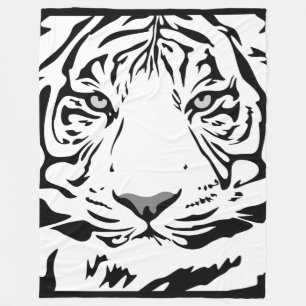 White Tiger Fleece Blanket Deken