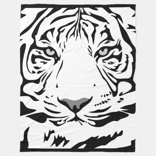 White Tiger Fleece Blanket Deken (Voorkant)