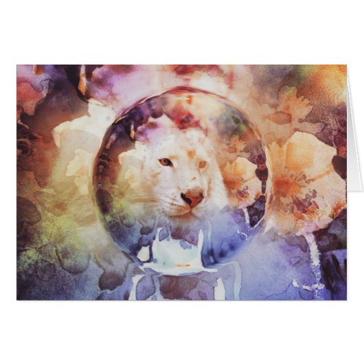 White Tiger Floral Bubble Grunge (Voorkant Horizontaal)