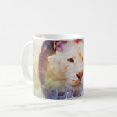 White Tiger Floral Bubble Grunge Koffiemok (Voorkant links)