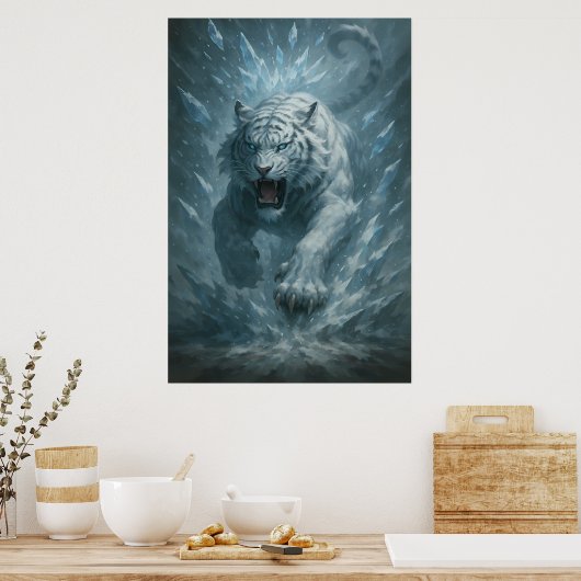 White Tiger – Frost King Ice Burst Descent – ManJi Poster (Keuken)