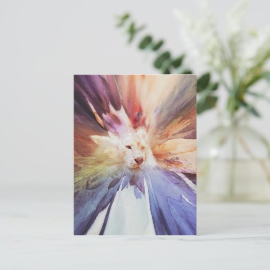 White Tiger Grunge Briefkaart (Staand voorkant)