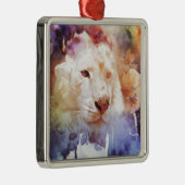 White Tiger Grunge Metalen Ornament (Rechts)
