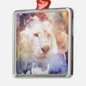 White Tiger Grunge Metalen Ornament (Links)