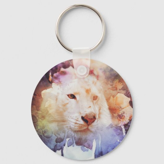 White Tiger Grunge Sleutelhanger (Voorkant)