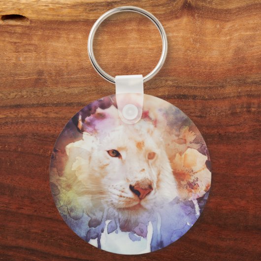 White Tiger Grunge Sleutelhanger (Voorkant)