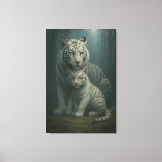 White Tiger – Guardian of Light – ManJiangHong Art Canvas Afdruk (Voorkant)