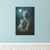 White Tiger – Guardian of Light – ManJiangHong Art Canvas Afdruk (Insitu (Houten vloer))