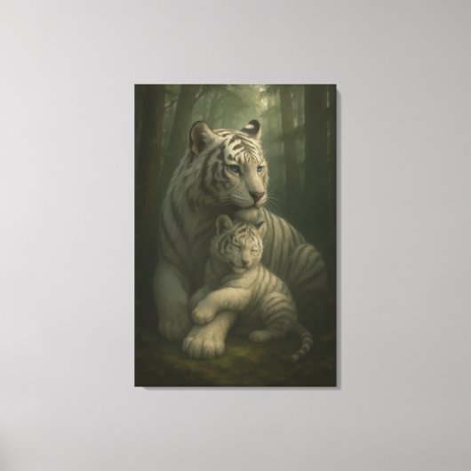 White Tiger – Guardian of Light – ManJiangHong Art Canvas Afdruk (Voorkant)