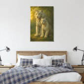 White Tiger – Guardian of Light – ManJiangHong Art Canvas Afdruk (Insitu (Slaapkamer))
