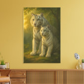 White Tiger – Guardian of Light – ManJiangHong Art Canvas Afdruk (Insitu (Woonkamer))