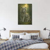 White Tiger – Guardian of Light – ManJiangHong Art Canvas Afdruk (Insitu (Slaapkamer))