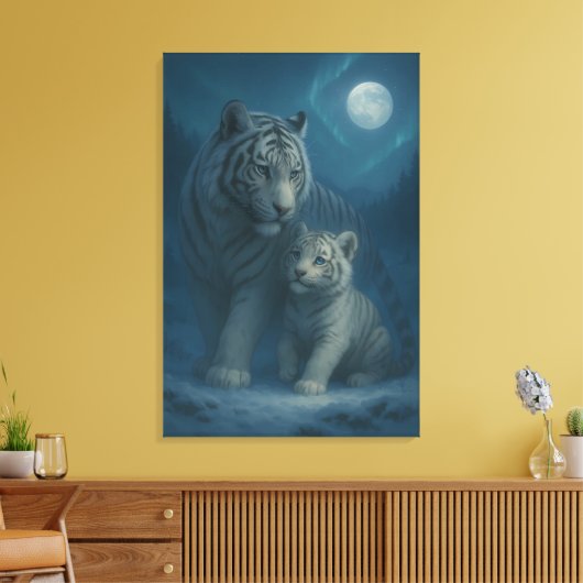 White Tiger – Guardian of Light – ManJiangHong Art Canvas Afdruk (Insitu (Woonkamer))