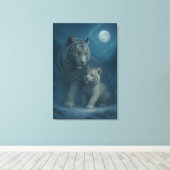 White Tiger – Guardian of Light – ManJiangHong Art Canvas Afdruk (Insitu (Houten vloer))