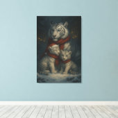 White Tiger – Guardian of Light – ManJiangHong Art Canvas Afdruk (Insitu (Houten vloer))