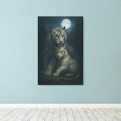 White Tiger – Guardian of Light – ManJiangHong Art Canvas Afdruk (Insitu (Houten vloer))