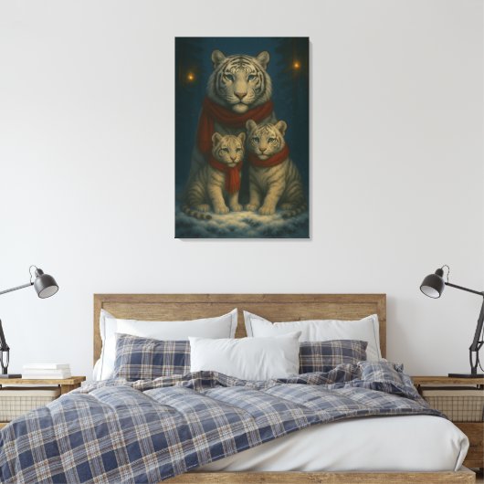 White Tiger – Guardian of Light – ManJiangHong Art Canvas Afdruk (Insitu (Slaapkamer))