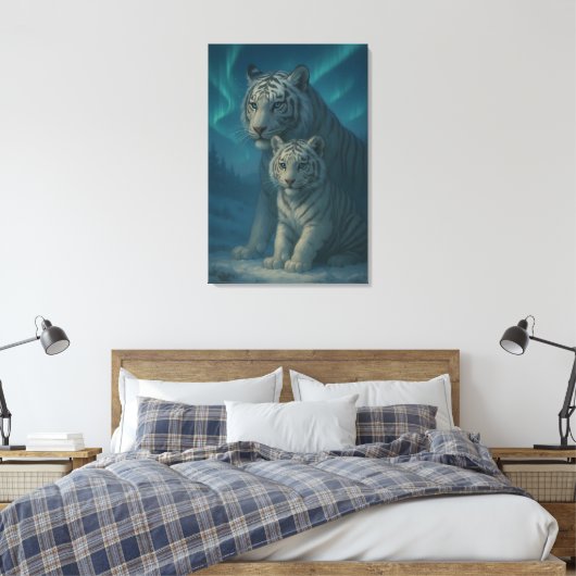 White Tiger – Guardian of Light – ManJiangHong Art Canvas Afdruk (Insitu (Slaapkamer))