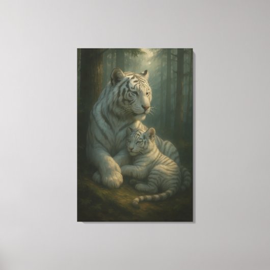 White Tiger – Guardian of Light – ManJiangHong Art Canvas Afdruk (Voorkant)