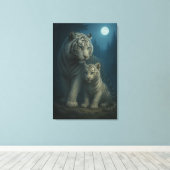 White Tiger – Guardian of Light – ManJiangHong Art Canvas Afdruk (Insitu (Houten vloer))