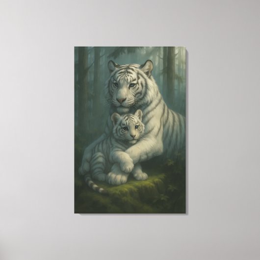 White Tiger – Guardian of Light – ManJiangHong Art Canvas Afdruk (Voorkant)