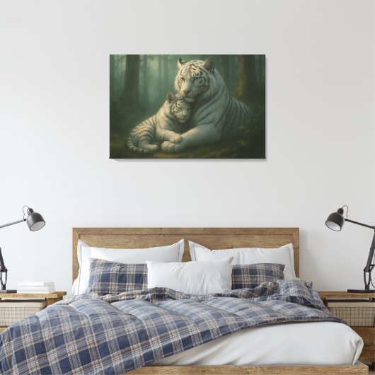 White Tiger – Guardian of Light – ManJiangHong Art Canvas Afdruk (Insitu (Slaapkamer))