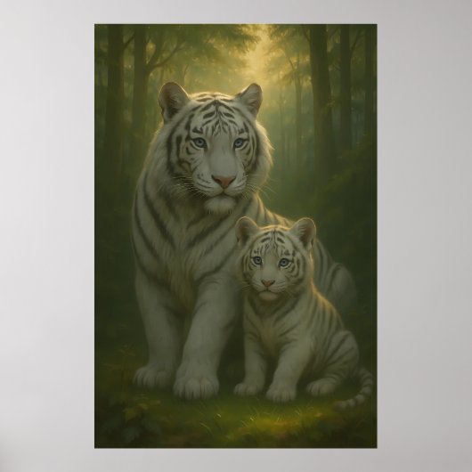 White Tiger – Guardian of Light – ManJiangHong Art Poster (Voorkant)