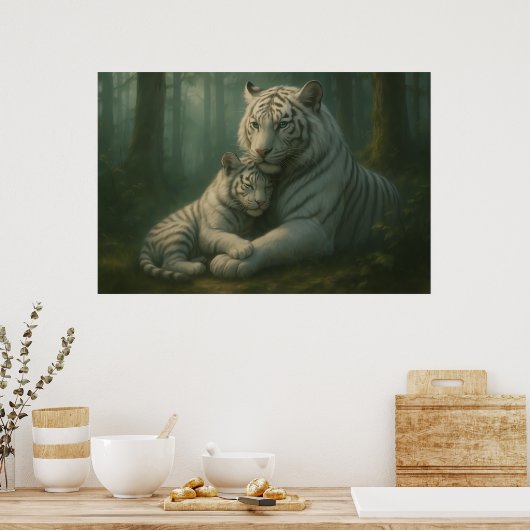 White Tiger – Guardian of Light – ManJiangHong Art Poster (Keuken)