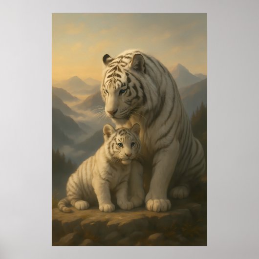 White Tiger – Guardian of Light – ManJiangHong Art Poster (Voorkant)