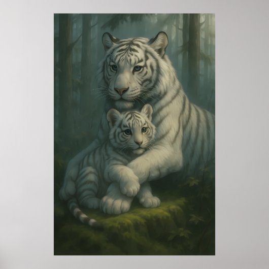 White Tiger – Guardian of Light – ManJiangHong Art Poster (Voorkant)