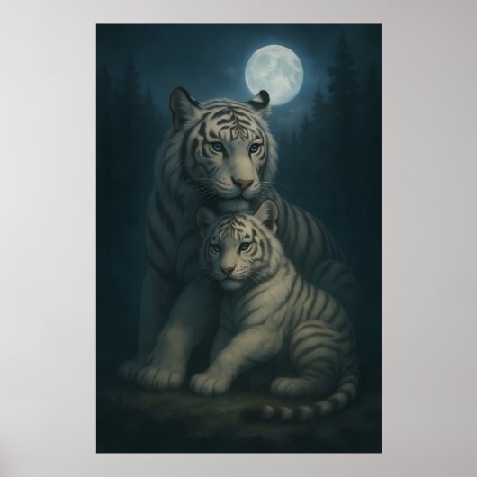 White Tiger – Guardian of Light – ManJiangHong Art Poster (Voorkant)