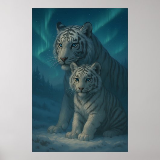White Tiger – Guardian of Light – ManJiangHong Art Poster (Voorkant)