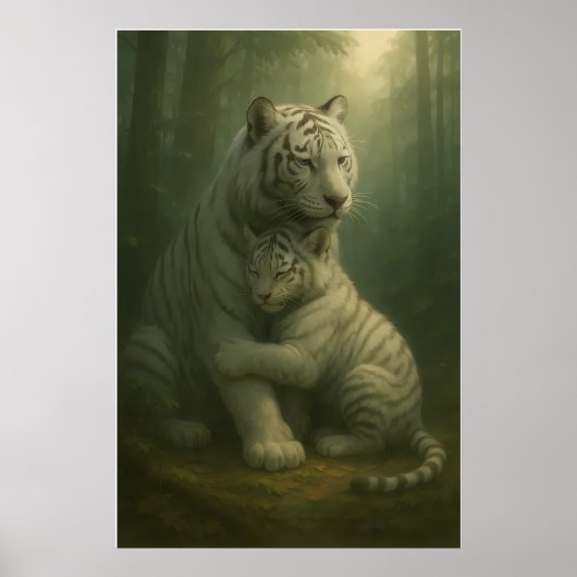 White Tiger – Guardian of Light – ManJiangHong Art Poster (Voorkant)