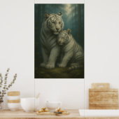 White Tiger – Guardian of Light – ManJiangHong Art Poster (Keuken)