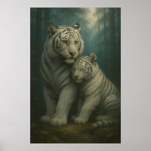 White Tiger – Guardian of Light – ManJiangHong Art Poster (Voorkant)