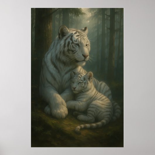 White Tiger – Guardian of Light – ManJiangHong Art Poster (Voorkant)