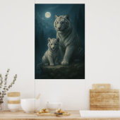 White Tiger – Guardian of Light – ManJiangHong Art Poster (Keuken)