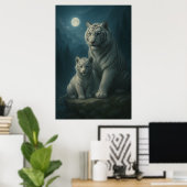 White Tiger – Guardian of Light – ManJiangHong Art Poster (Thuiskantoor)