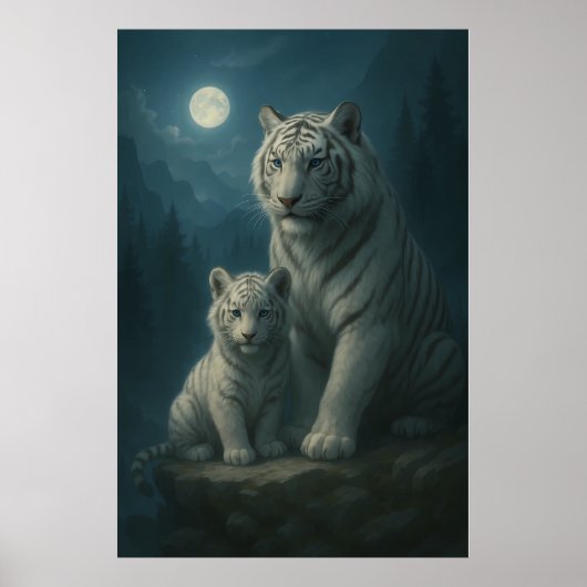 White Tiger – Guardian of Light – ManJiangHong Art Poster (Voorkant)