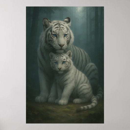 White Tiger – Guardian of Light – ManJiangHong Art Poster (Voorkant)
